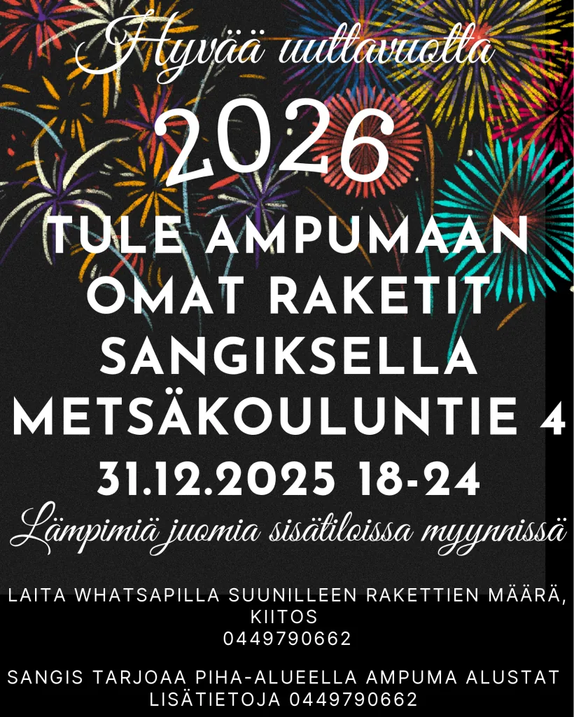 Hyvää uutta vuotta 2026 Sangiksella